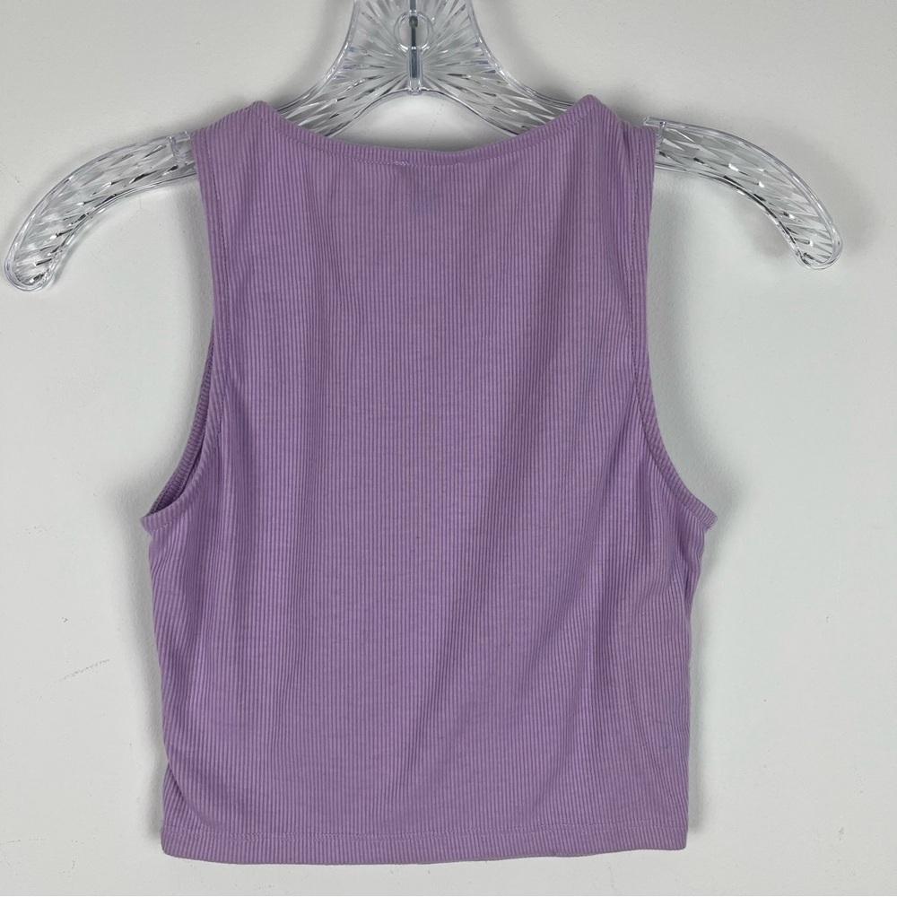 Princess Polly Cropped Tank Top Yin Yang Decal Lavander Size 4 - Picture 5 of 5